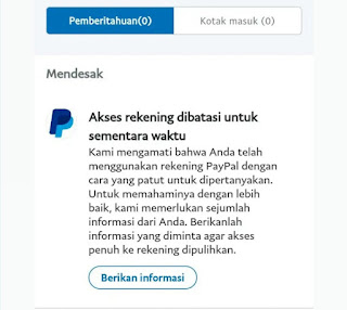 Penyebab Dan Cara Mengatasi Akun PayPal Dibatasi Sementara KASKUS