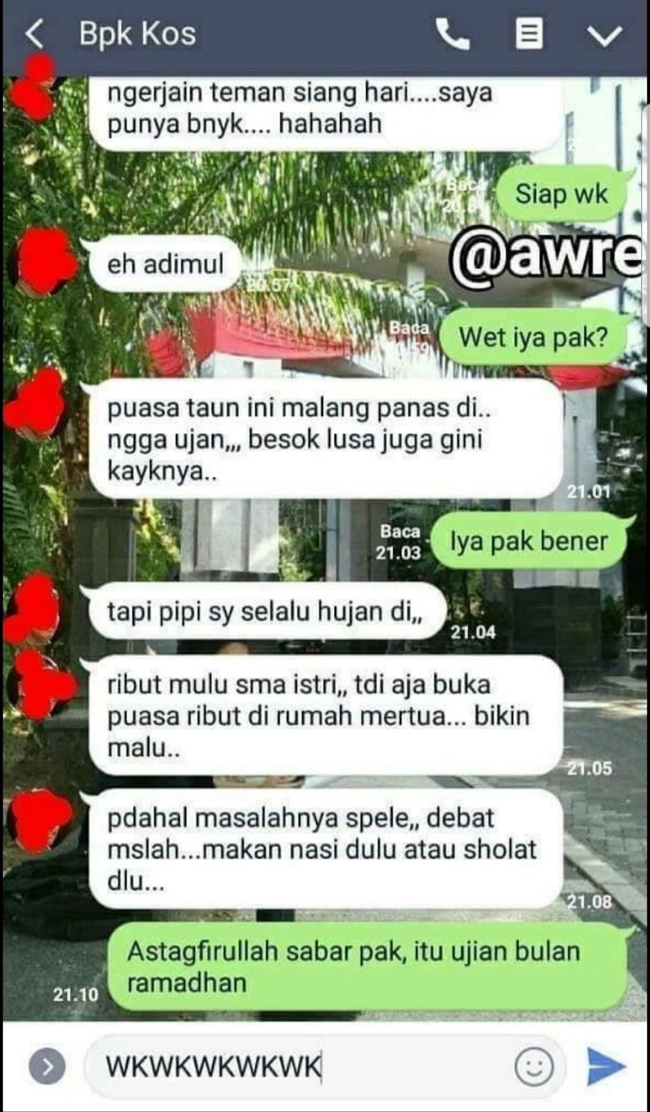 10 Chat lucu bapak kos ini bikin nggak bisa berhenti ngakak