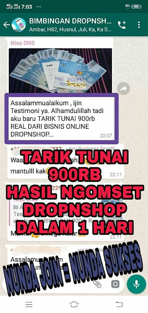 Bisnis Reseller DropnShop Ada Ratusan Testimoni Member-Member Dapat Puluhan Juta