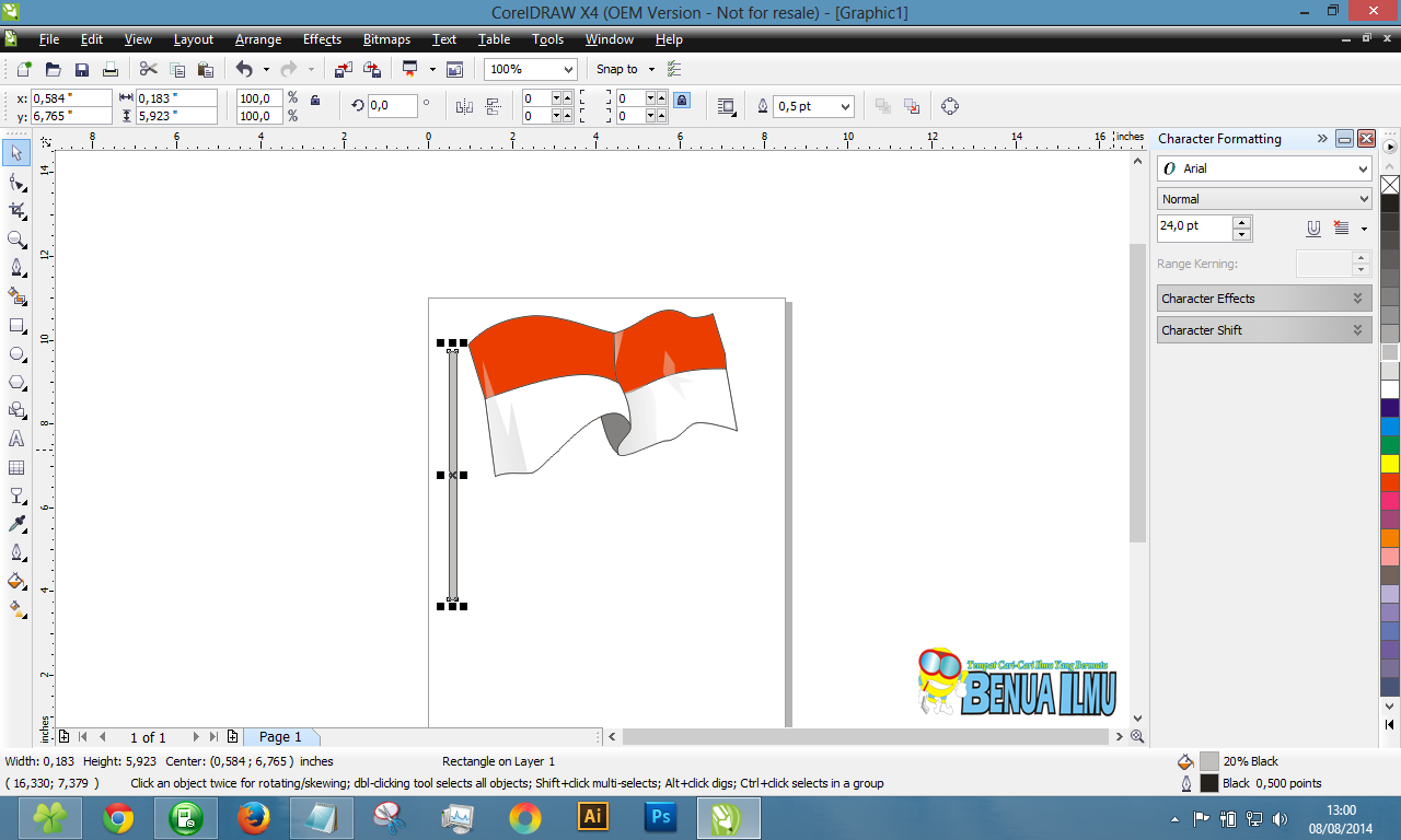 Buat Bendera Berkibar Dengan Corel Draw