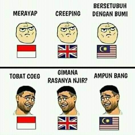 7 Meme bahasa Indonesia vs Inggris vs Malaysia, lawas tapi tetap lucu