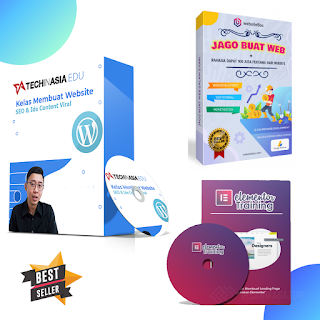 Jual 3 + 1 Belajar Jago Website Lengkap Techinasia, Jago Website Bos, Elementor