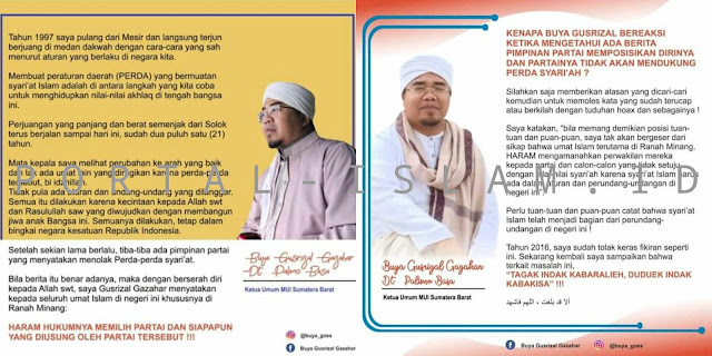 Ketua MUI Sumbar: Haram Memilih Parpol Anti Syariat Islam