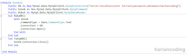 Membuat Koneksi VB.NET Dengan Database MYSQL