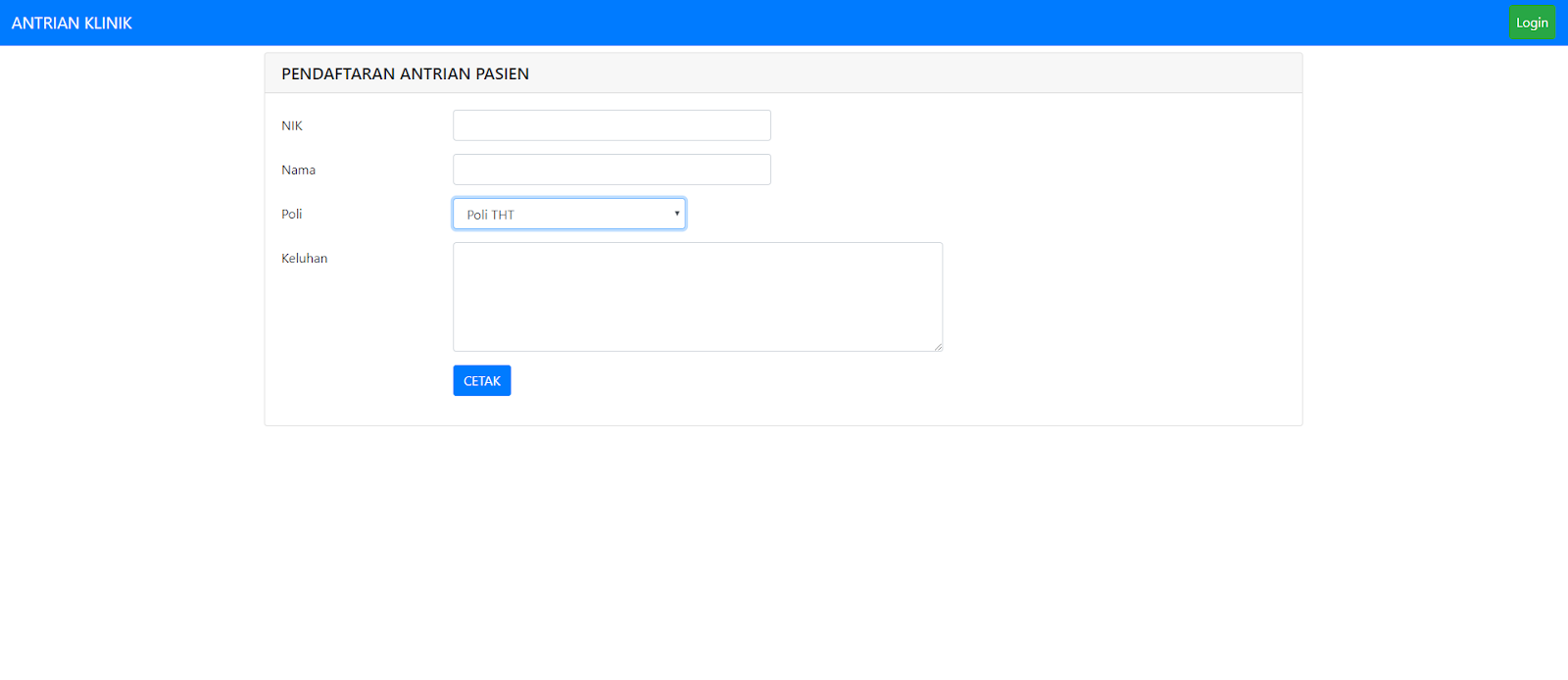 Source Code Program Antrian Klinik PHP , MySqli, Bootstrap dan Jquery dengan Suara