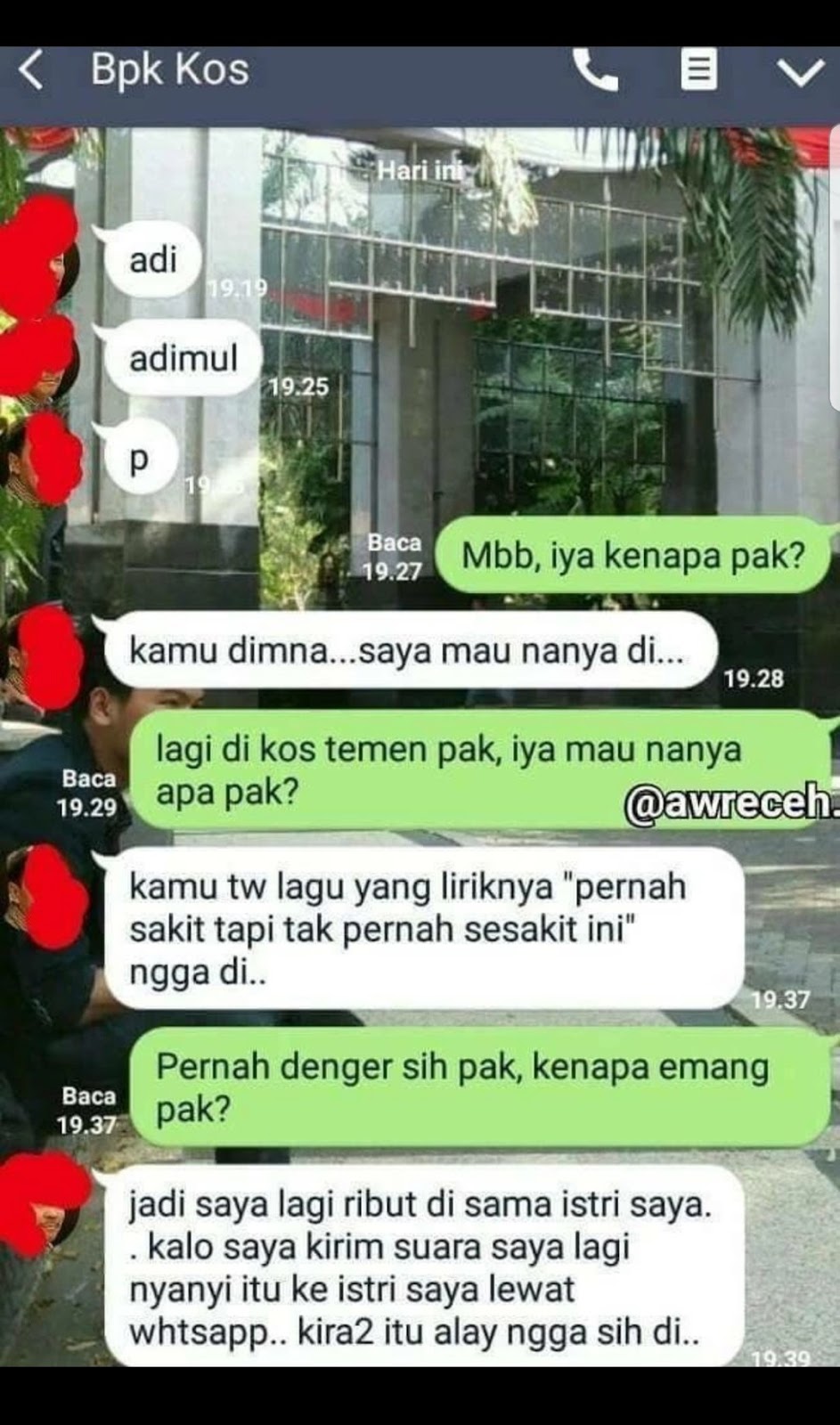 10 Chat lucu bapak kos ini bikin nggak bisa berhenti ngakak