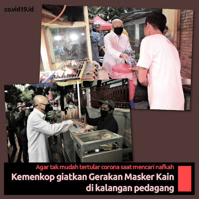 Kemenkop Giatkan Gerakan Masker Kain Dikalangan Pedagang