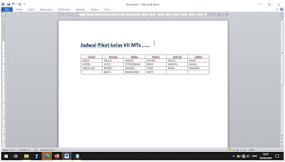 Membuat Jadwal Piket Menggunkan Microsoft Word 2010 
