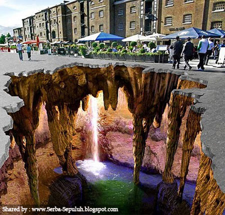 10 Lukisan Illusionary 3D Street Art paling keren