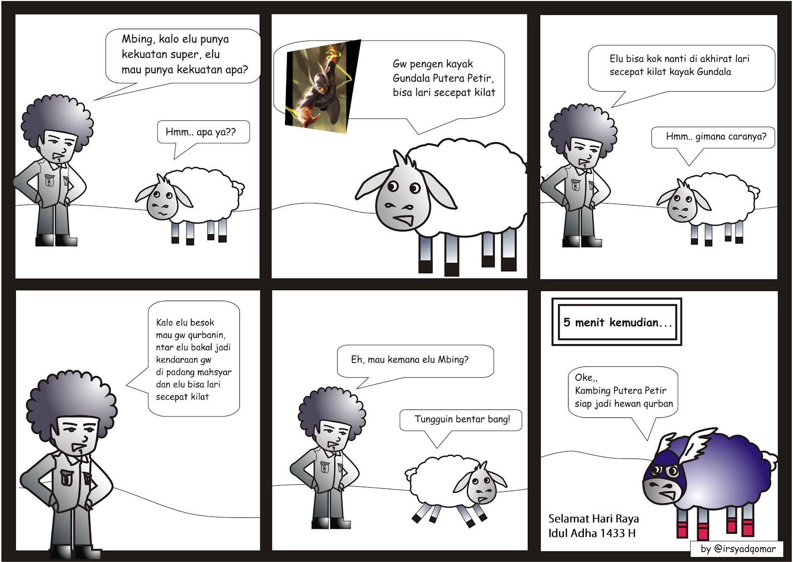 Komik strip menyambut hari raya qurban