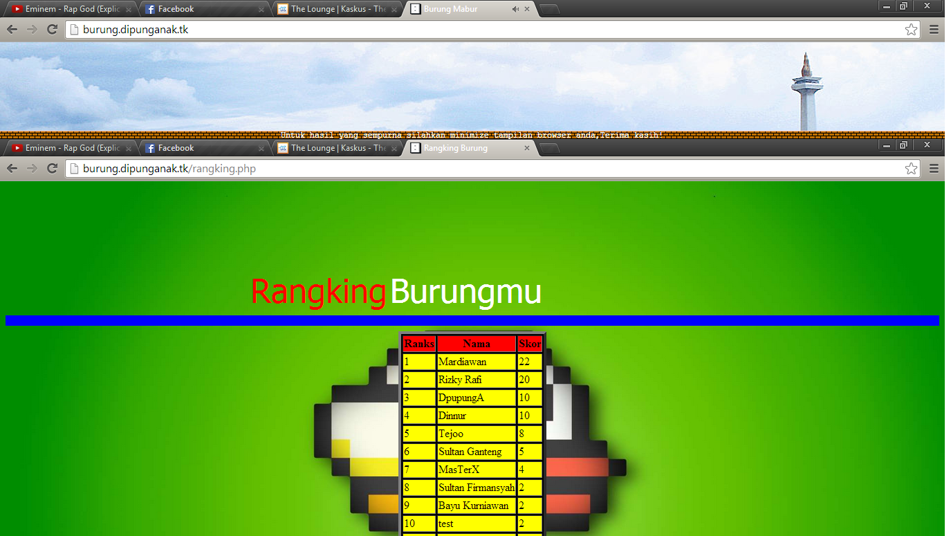 Flappy Bird versi Indonesia (Burung Mabur)