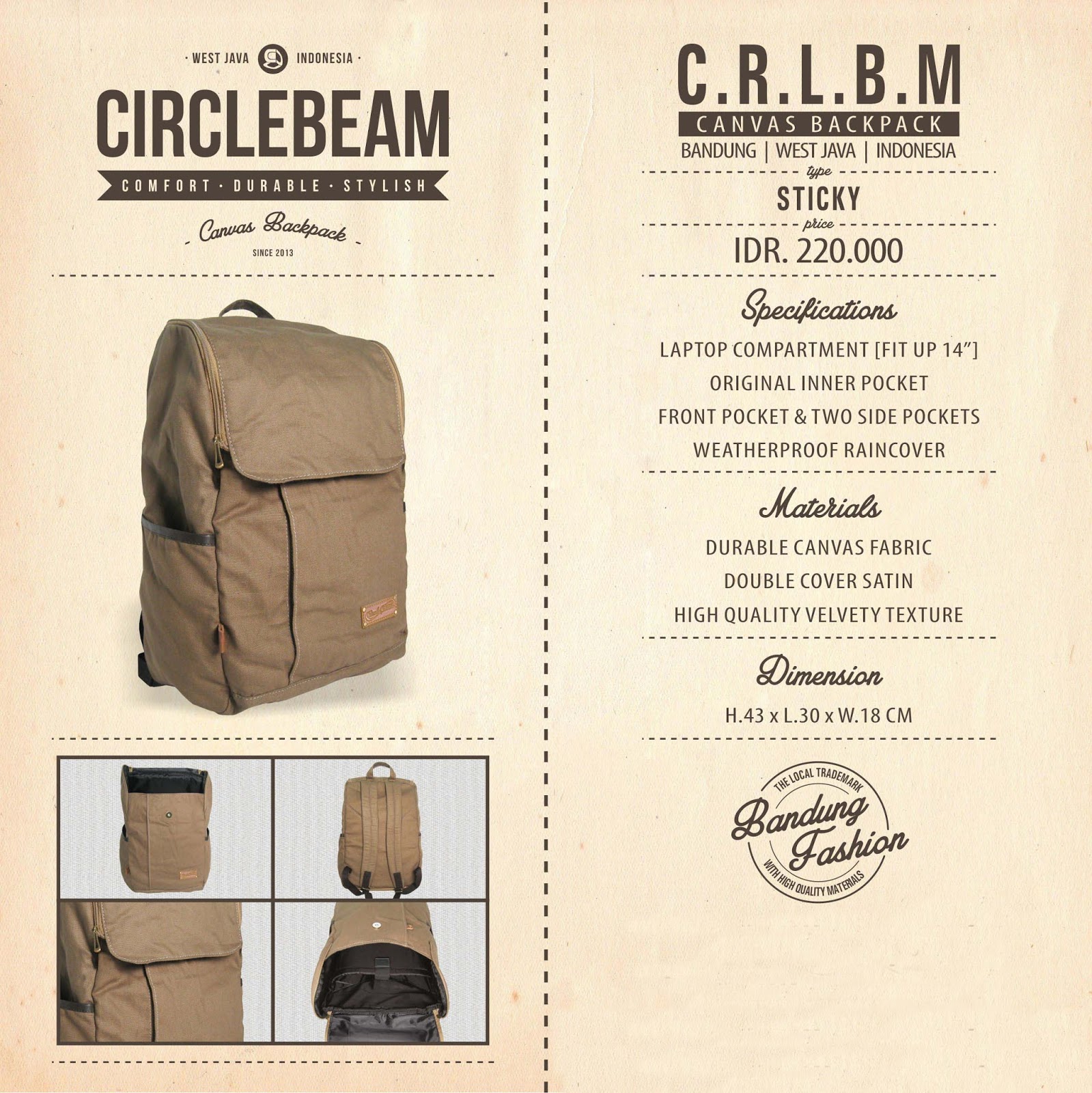 °°°°° CIRCLE BEAM ¦ Canvas Backpack ¦ Comfort, Durable & Stylish °°°°°
