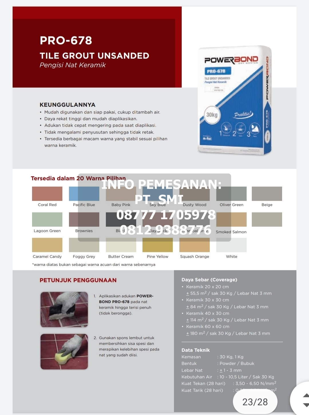 Semen Instant/ Mortar Kualitas Tinggi murah harga distributor
