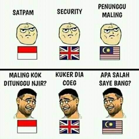 7 Meme bahasa Indonesia vs Inggris vs Malaysia, lawas tapi tetap lucu