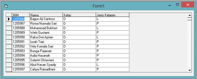 Menampilkan Database ke Datagrid Pada Visual Basic