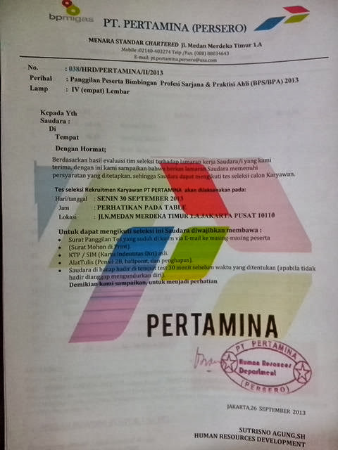 (HOT) hati-hati gan, ada penerimaan palsu di perusahaan BUMN (PT.PERTAMINA)