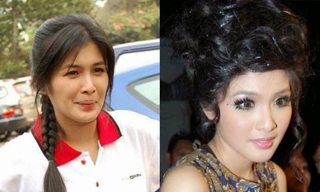 5 wajah artis indonesia tanpa pakai make up