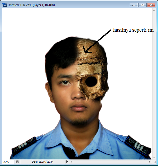 &#91;PHOTOSHOP&#93; Cara Membuat Sebagian Kepalamu Menjadi Tengkorak Dengan Photoshop