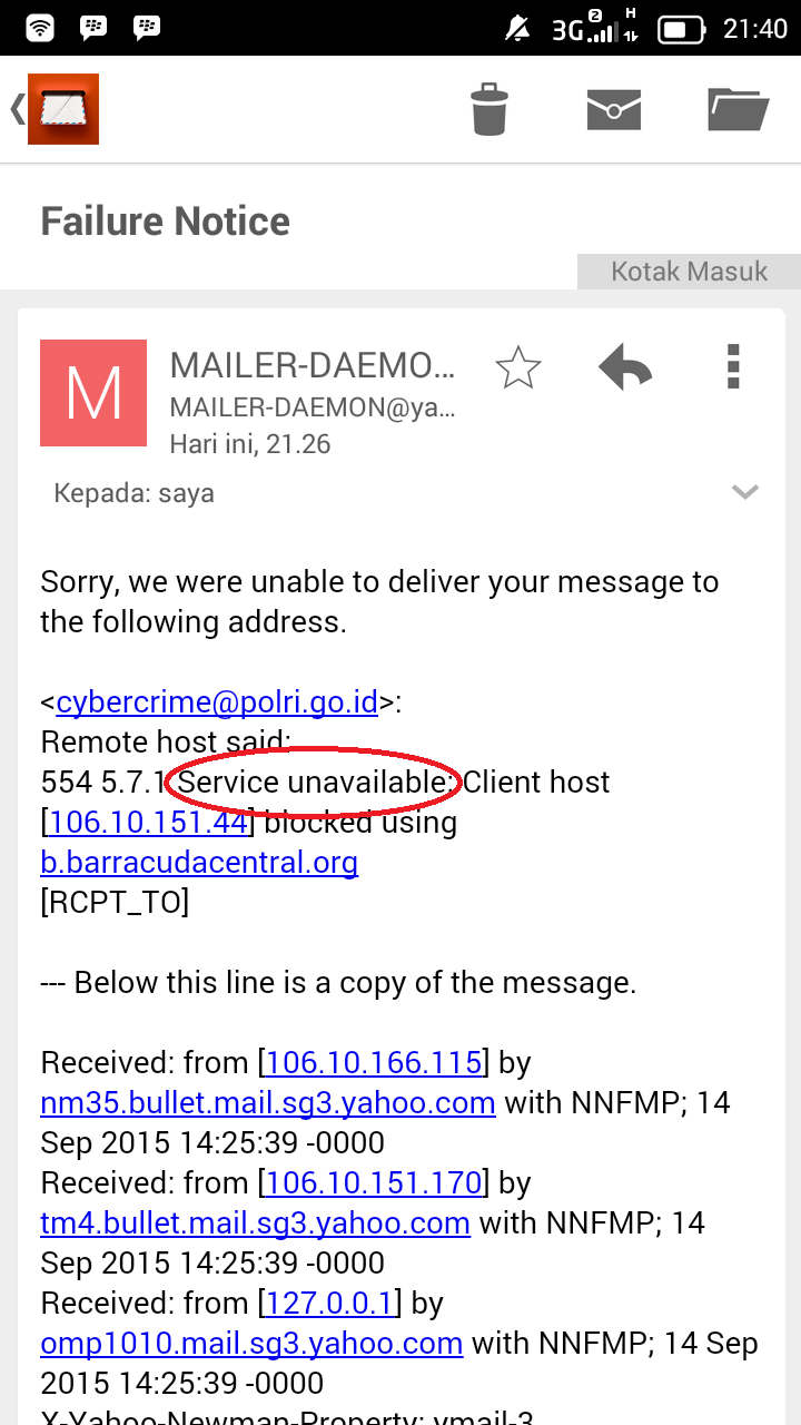 Broadcast Email cybercrime@polri.go.id adalah HOAX !!! Email tersebut TIDAK ADA !!!