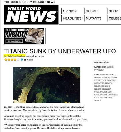 Hoax Dari NatgeoIndo,Titanic Kemungkinan Ditenggelamkan Alien Dengan Sinar Laser