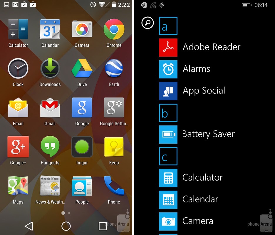 Android L vs Windows Phone 8.1, ayo masup gan