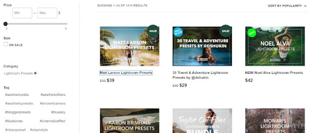 7 WebSite Terbaik untuk Menjual photo Preset Lightroom