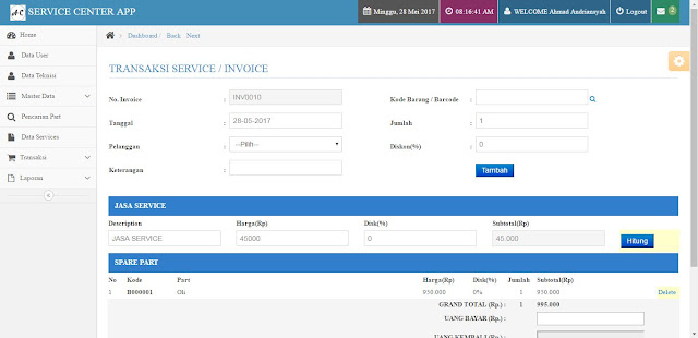 Download Source Code Penjualan Spare Part dan Servis Motor/Mobil Berbasis WEB