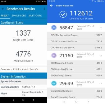score antutu redmi note 5