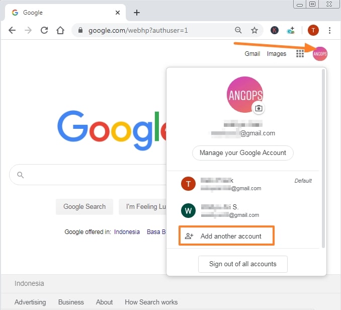 Cara login banyak akun Google di browser Chrome