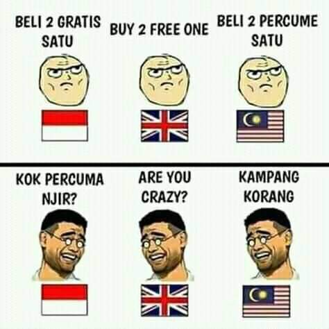 7 Meme bahasa Indonesia vs Inggris vs Malaysia, lawas tapi tetap lucu