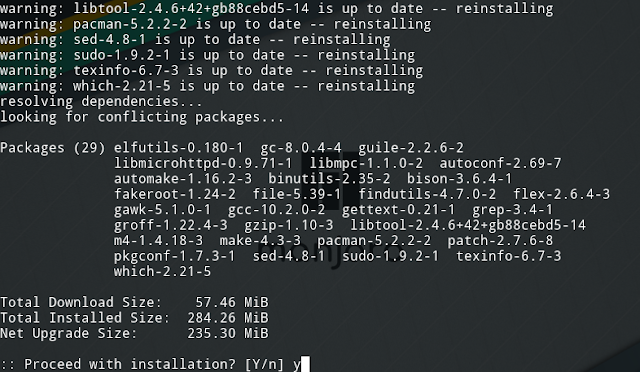 Mengatasi &quot;Cannot find the fakeroot binary&quot; di Manjaro dan Arch Linux 