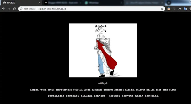 Website PN Jakpus Di Hack Beri Dukungan Untuk Lutfi Alfiandi