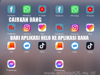Cara menarik dan mencairkan uang dari aplikasi helo lewat dana dengan sangat mudah 