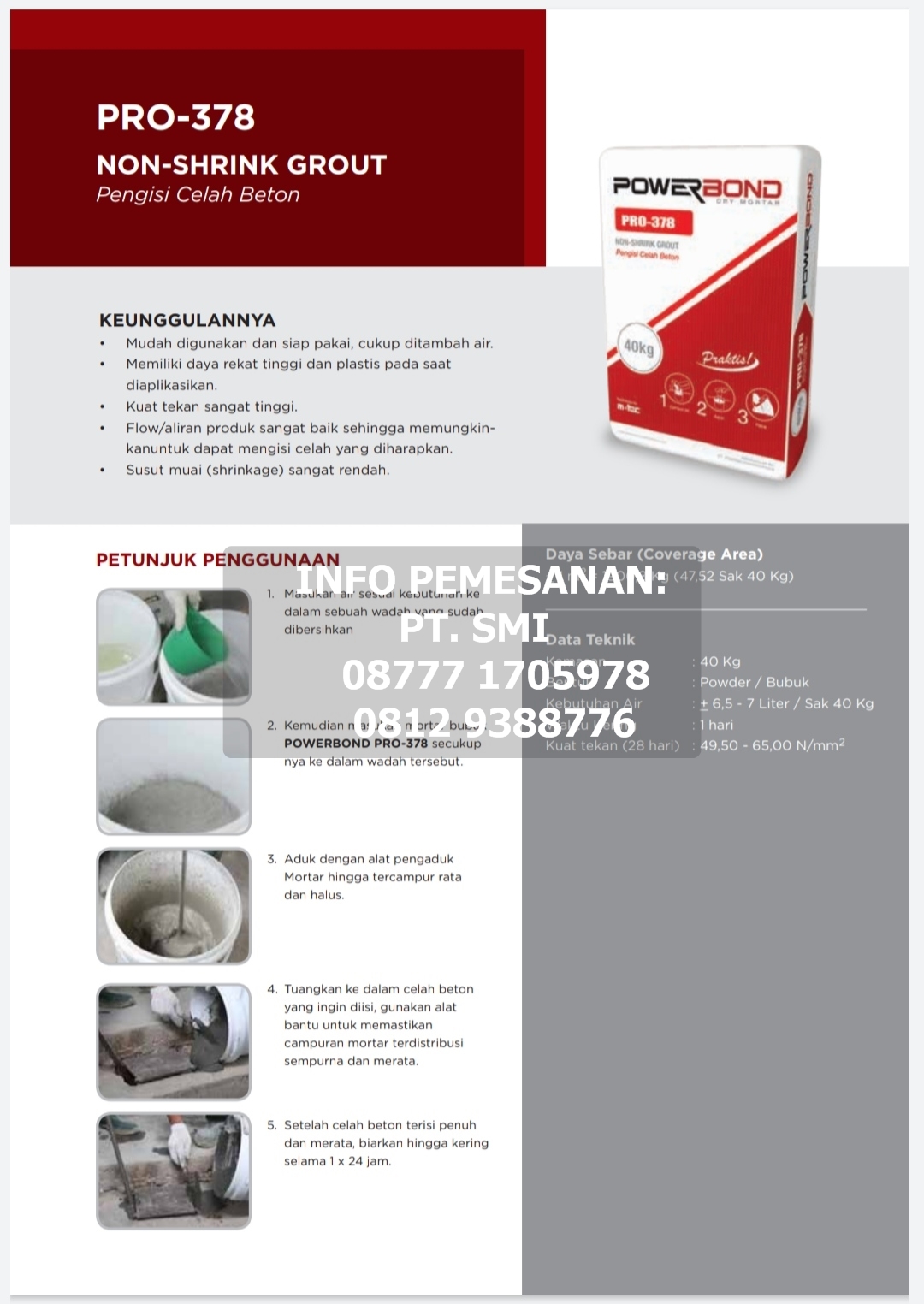 Semen Instant/ Mortar Kualitas Tinggi murah harga distributor