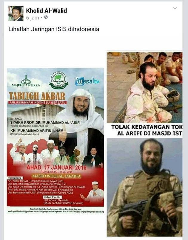 Ulama Saudi Syaikh Al-Arifi Difitnah "Jaringan ISIS Indonesia"