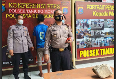 Calon Pengantin Tewas Dilempar Batu oleh Orang Gila di depan Pos Lantas Tj Morawa