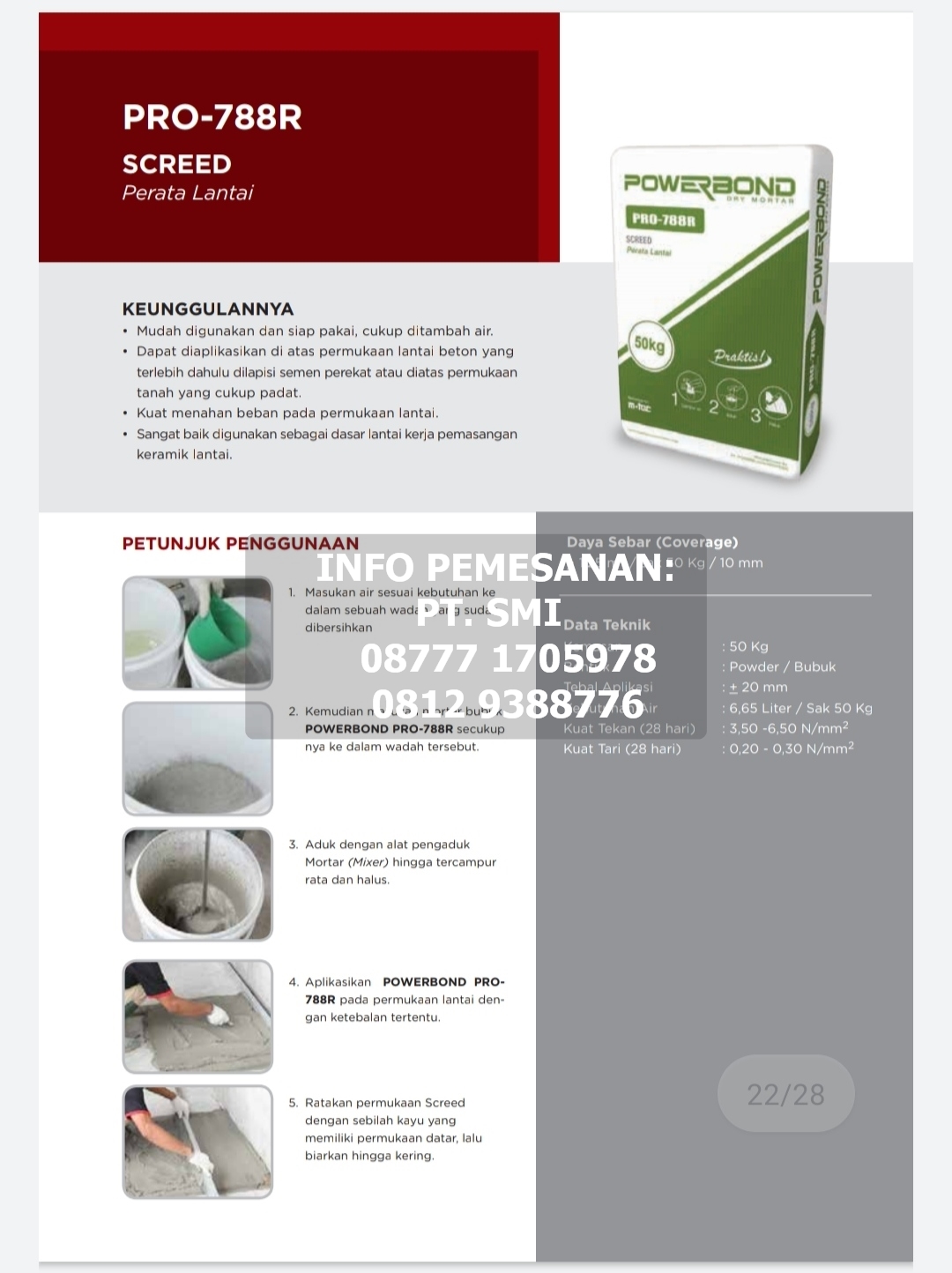 Semen Instant/ Mortar Kualitas Tinggi murah harga distributor