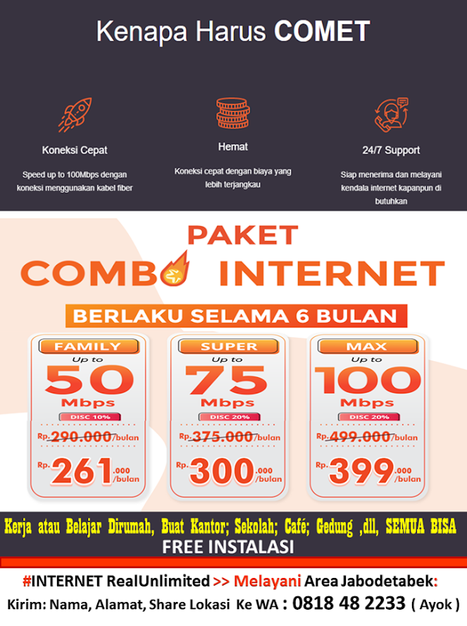 Alhamdulillah ada Layanan Internet COMET, Speed Tinggi Harga Pandemi