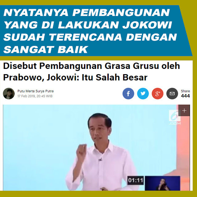 Disebut Pembangunan Grasa Grusu oleh Prabowo, Jokowi: Itu Salah Besar