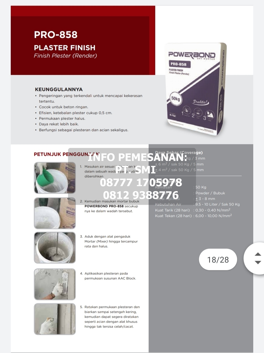 Semen Instant/ Mortar Kualitas Tinggi murah harga distributor