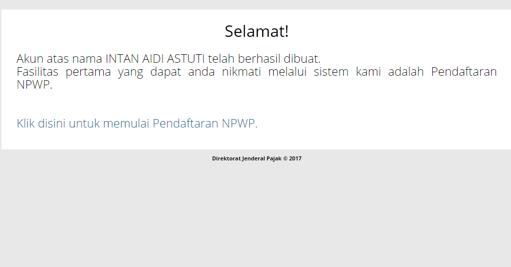 Panduan Tutorial Cara Pendaftaran NPWP Secara Online