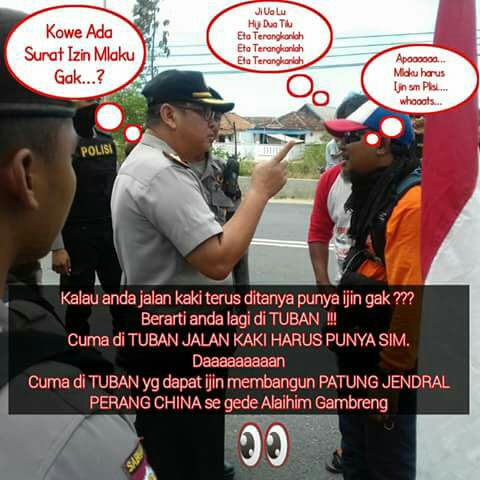Aksi Jalan Kaki Dihadang Polisi Dimintai Surat Ijin Jalan Kaki