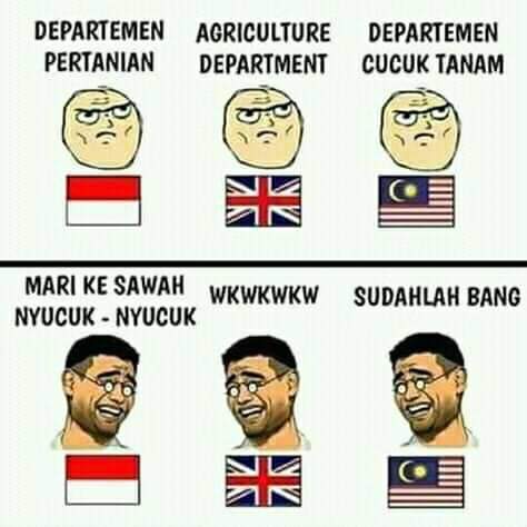 7 Meme bahasa Indonesia vs Inggris vs Malaysia, lawas tapi tetap lucu