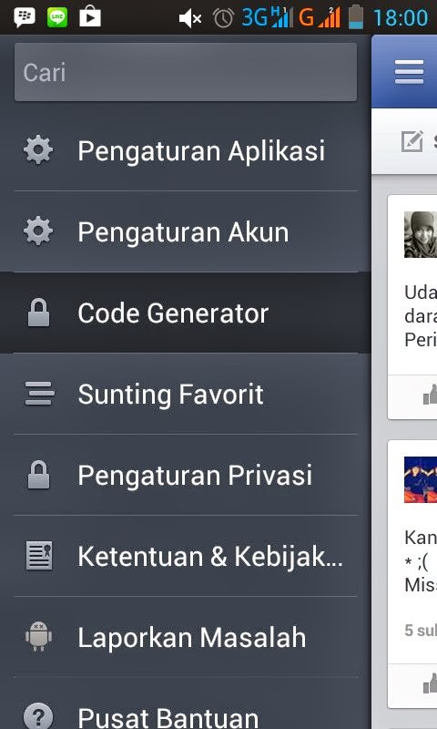 Facebook AMAN dengan code generator