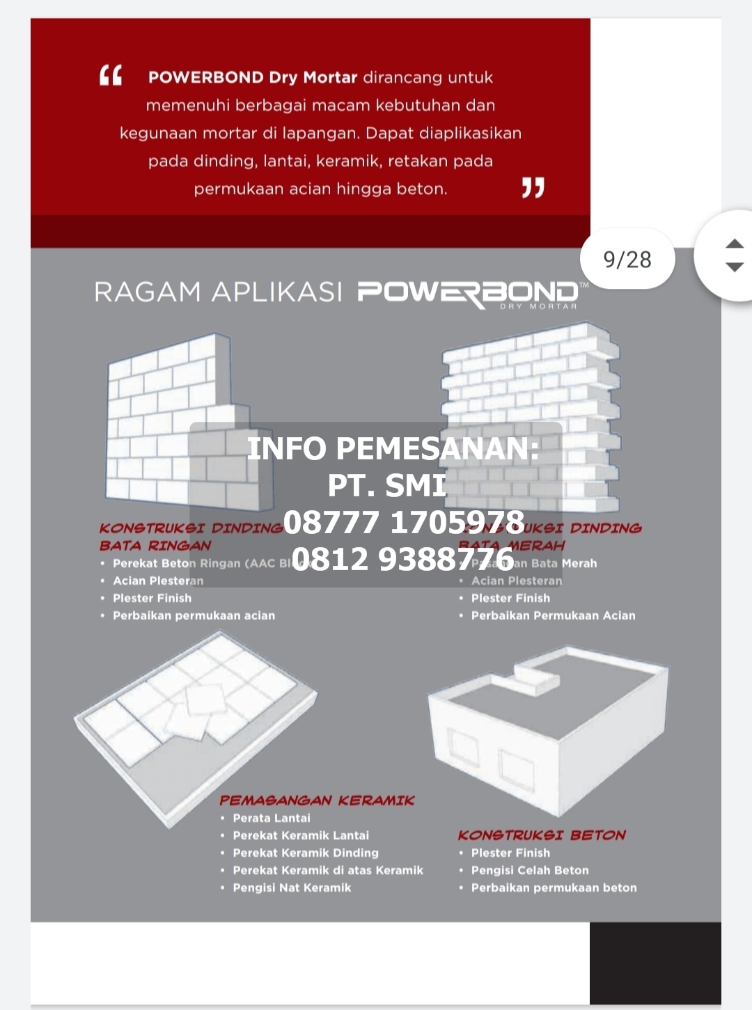 Semen Instant/ Mortar Kualitas Tinggi murah harga distributor