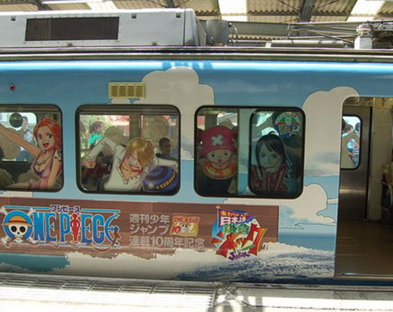 Kereta Api Bergambar Anime di Jepang 