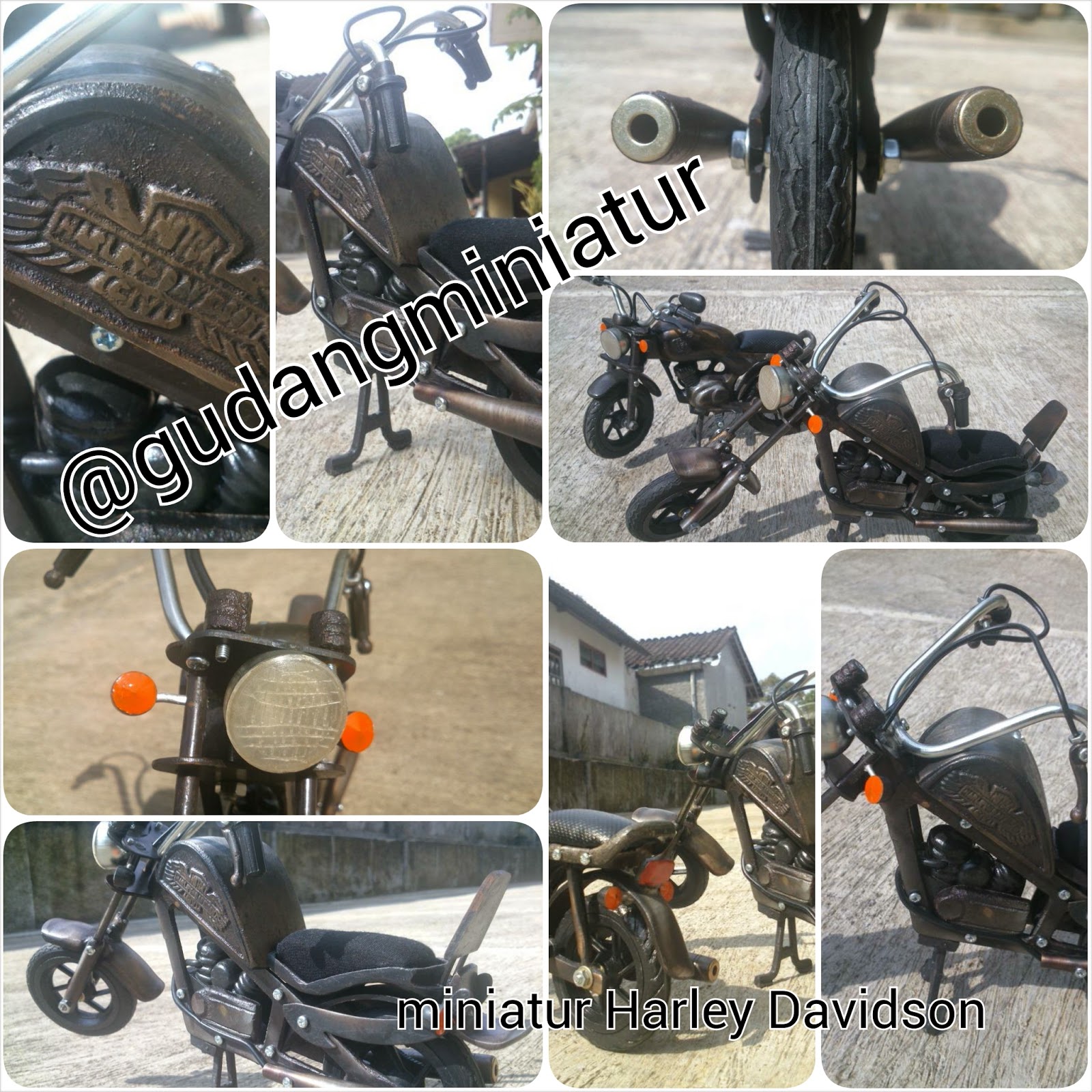 Miniatur Sepeda Onthel, Becak, Motor CB dll (Kualitas Eksport)