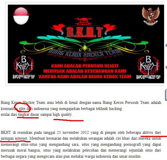Komunitas Sok Hacker Terlalu Banyak Omong BKHT ( BIANG KEROK HOMO TEAM ) !!