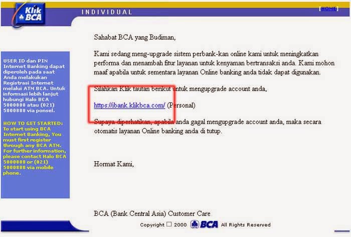 Hati-hati Penipuan Mengatasnamakan KlikBCA 