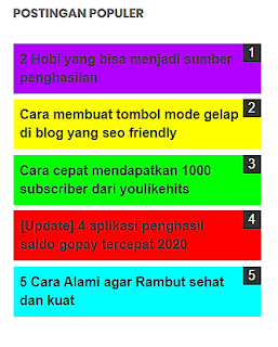 10 widget Popular Post Blog Terbaru dan Terbaik Serta cara Pembuatanya